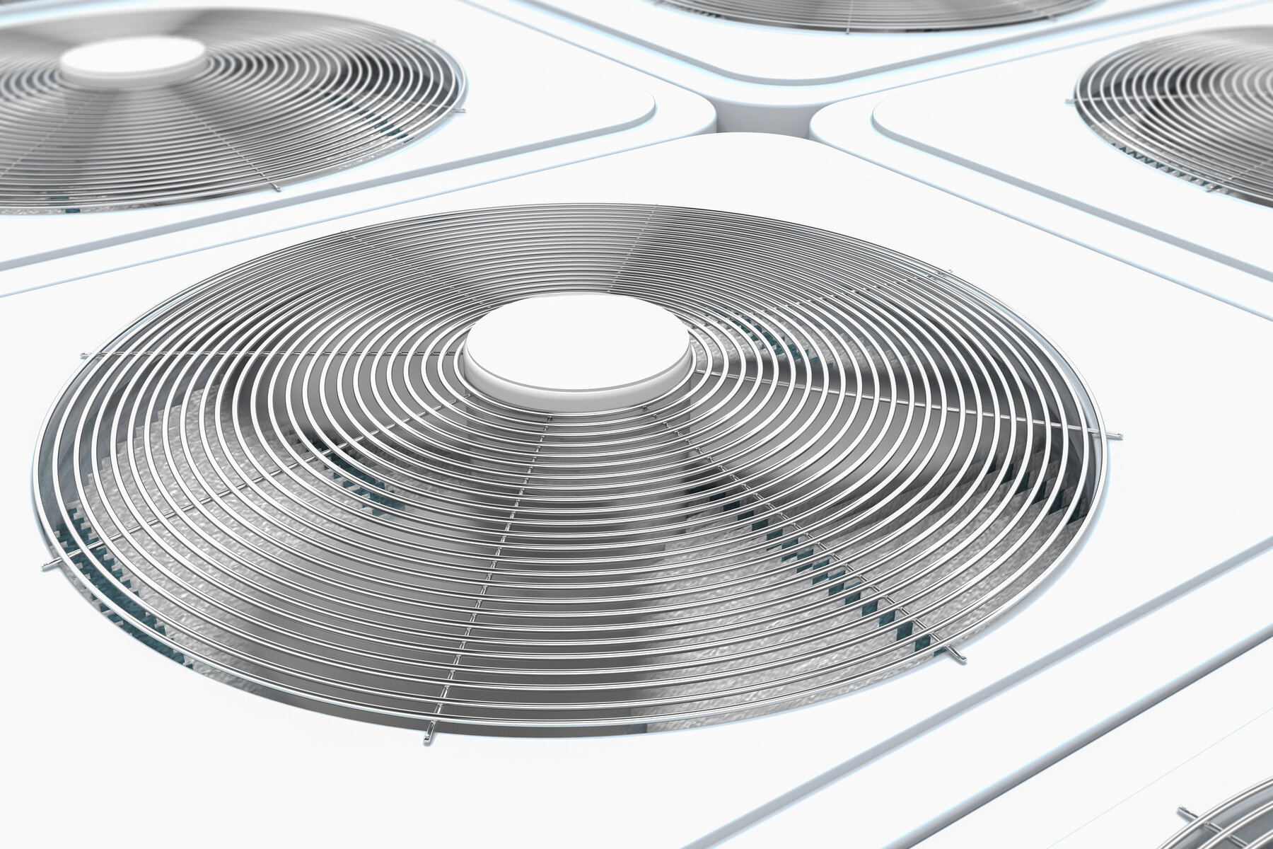 Ventilator-Nahaufnahme einer Klimaanlage Nahaufnahme von Klimaanlagen-Ventilatoren eines Außengeräts